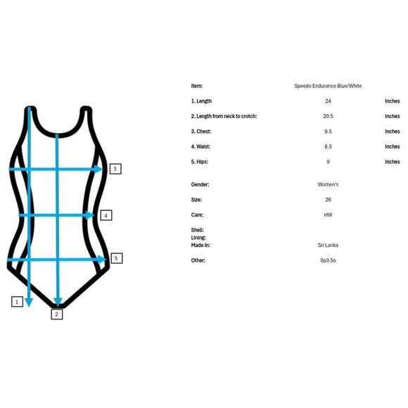 NWT Speedo Endurance + One Piece Swimsuit Womens 26 Solid Flyback Blue Training - Picture 9 of 9